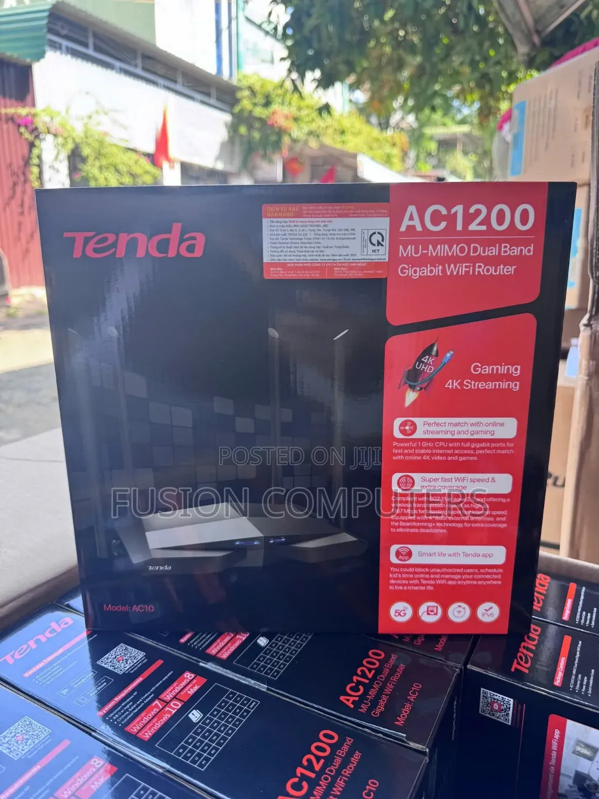 Tenda Ac10 Router, Ac1200 Smart Dual-Band Gigabit Wi-Fi Router