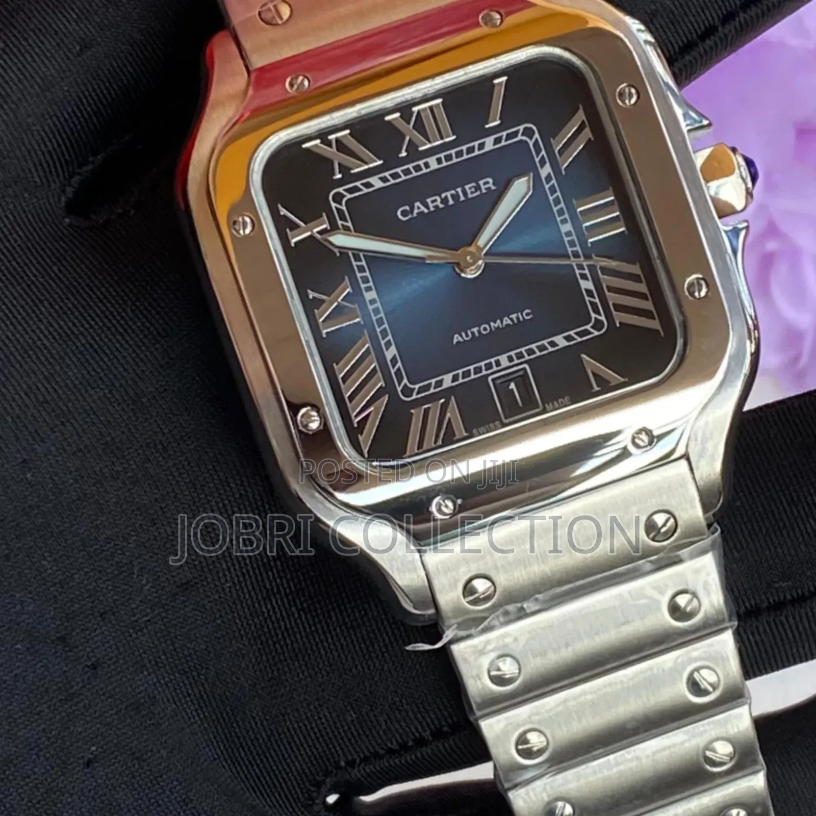 Blue Face Automatic Movement Cartier Wrist Watch