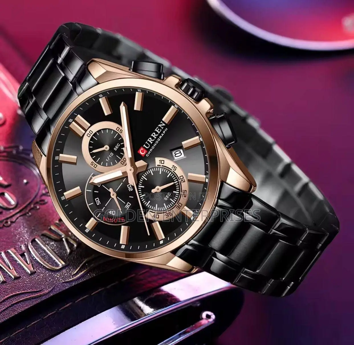 Black Gold Curren Gents Watch #9004