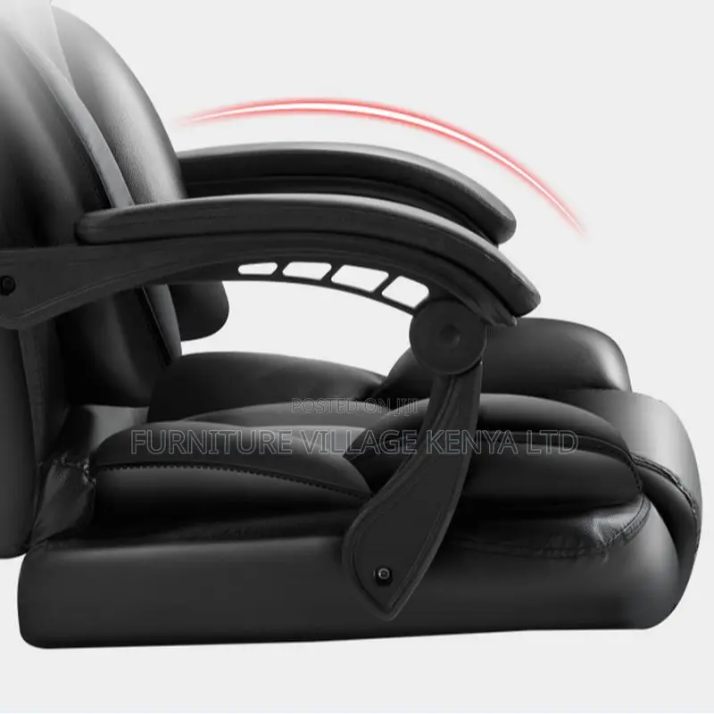 Office Chair; Leather Ergonomic Chair With Closed Back and Footrest