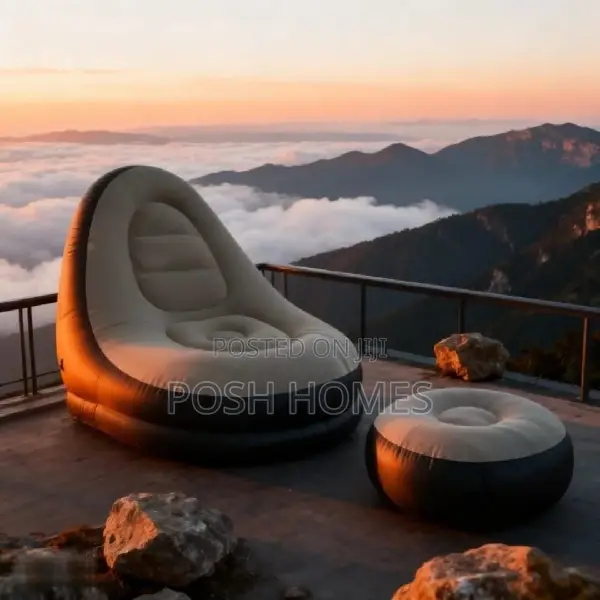 Inflatable Seat With Foot Rest Free Pump (2pcs Sets)