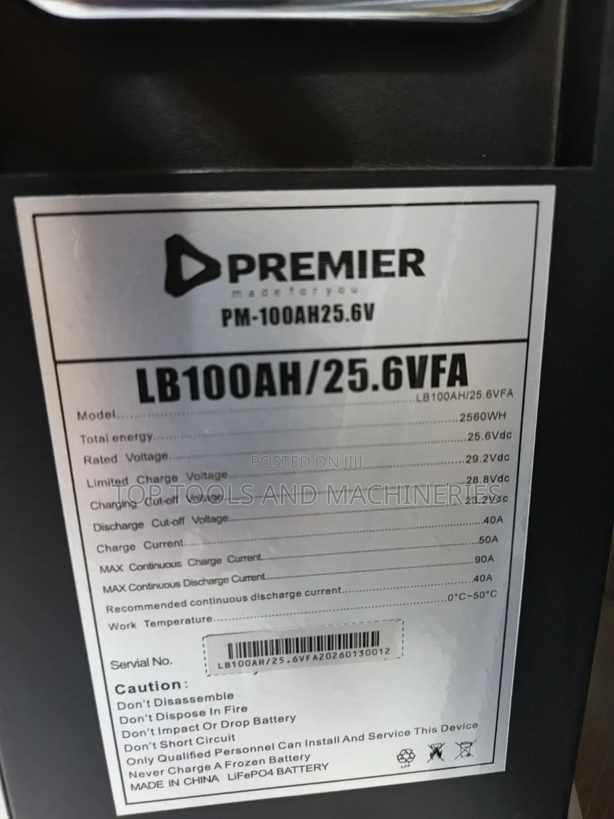 25.6v 100ah Premier Wall Mounted Lifep04 Lithium Battery