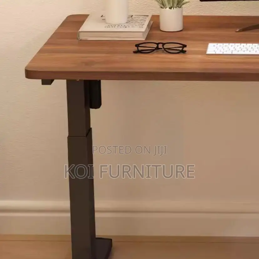 Office Table; 1400mm Brown Top Adjustable Home Office Desktop Desk