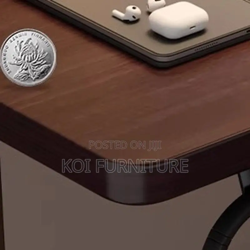 Office Table; 1400mm Brown Top Adjustable Home Office Desktop Desk