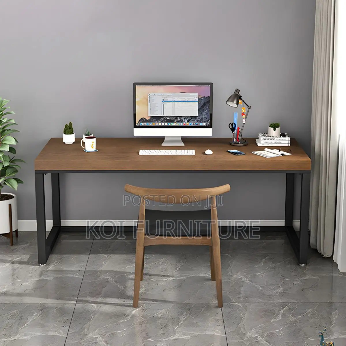 Office Desk; Industrial Solid Pine Wood Office Desk