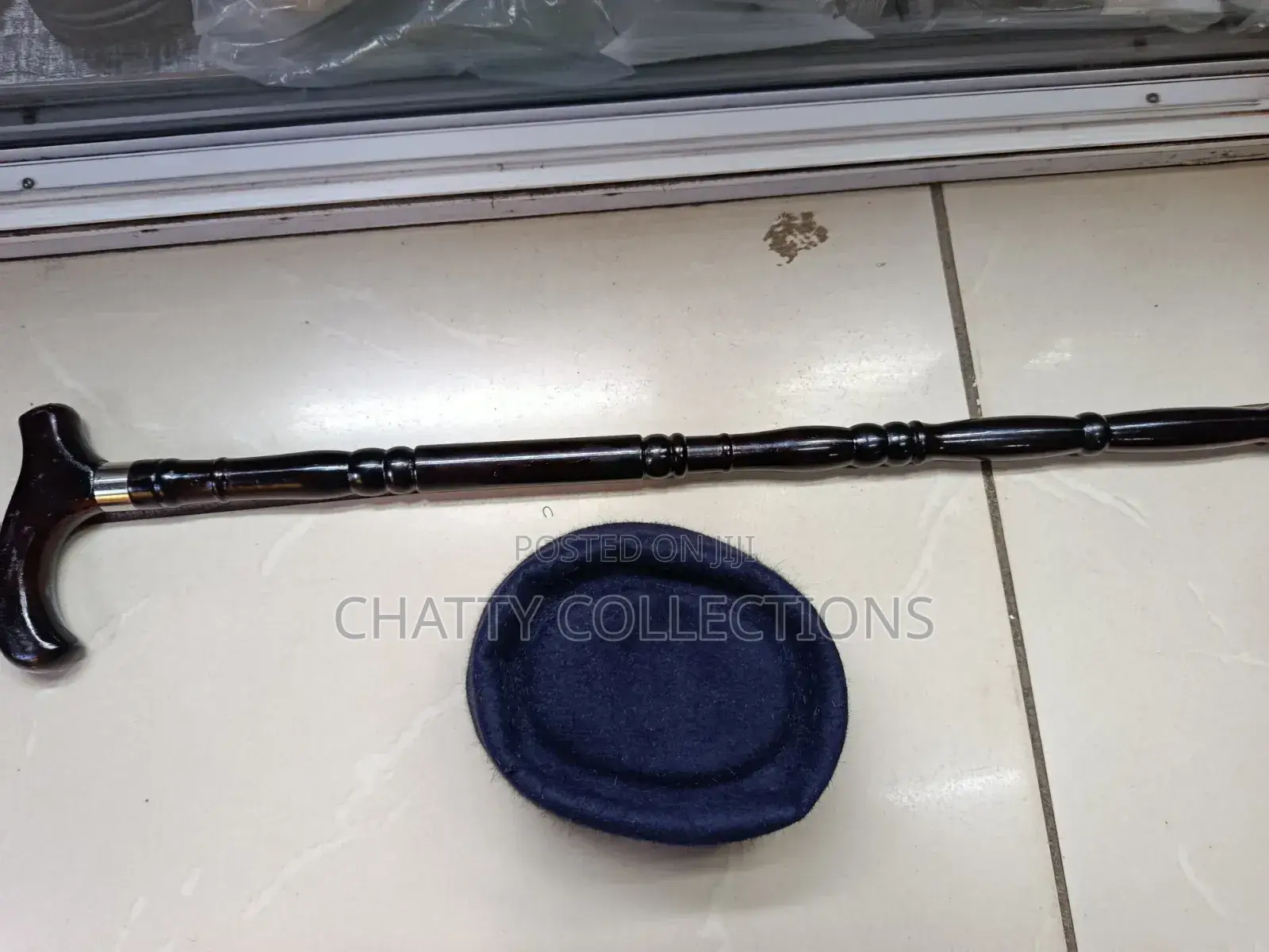 Navy Blue Men Oga Hats With Walking Stick