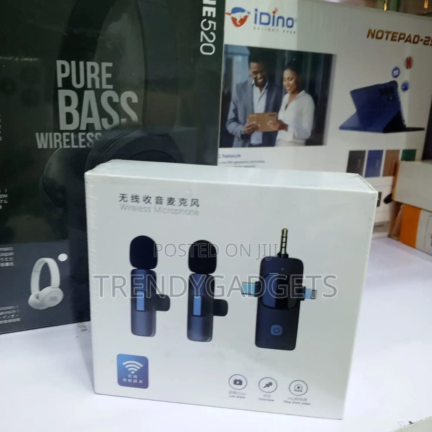 3-in-1 Wireless Lavalier Mic System Noise Reduction Vlog