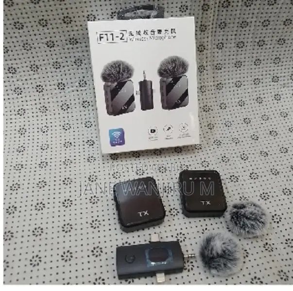 Affordable F11-2 Wireless Lavalier Microphone Dual Mic 3-in-1