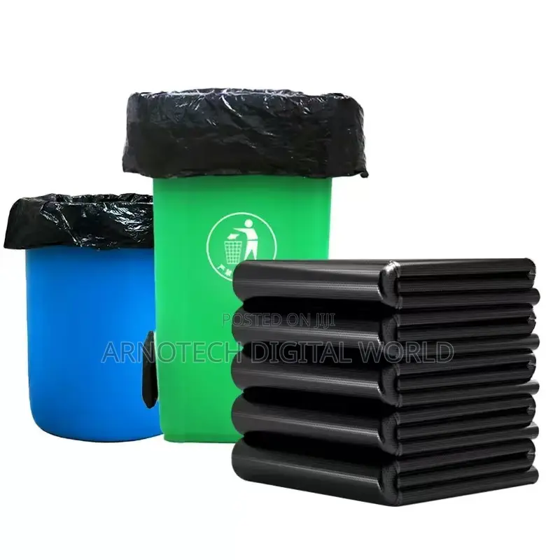 100pcs 40cm X 60cm Disposable Black Plastic Trash Bags