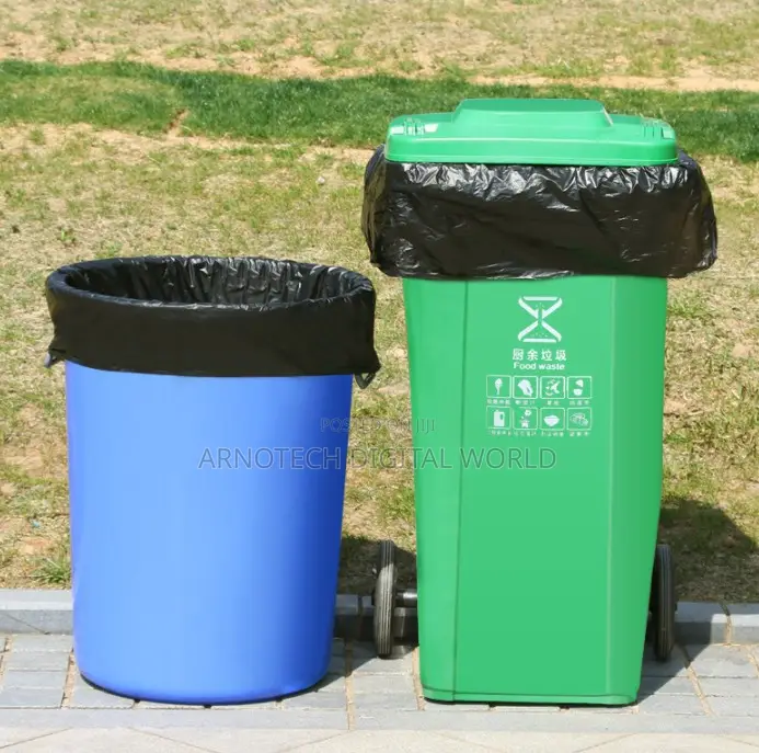 100pcs 40cm X 60cm Disposable Black Plastic Trash Bags