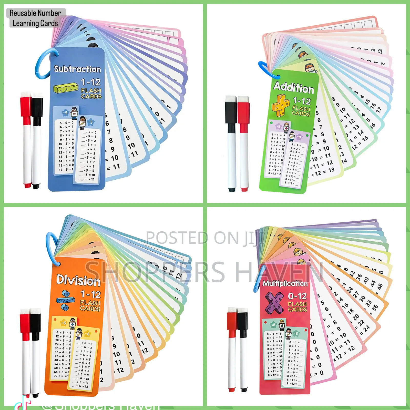 Reusable Number Learning Cards