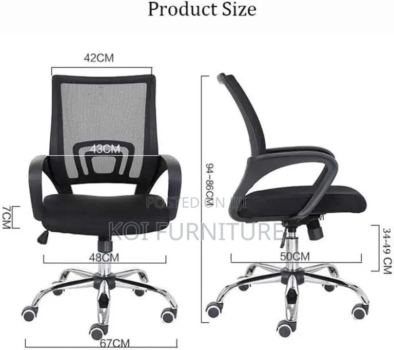 Office Chairs; Medium Backrest Mesh Breathable Clerical Office Seat