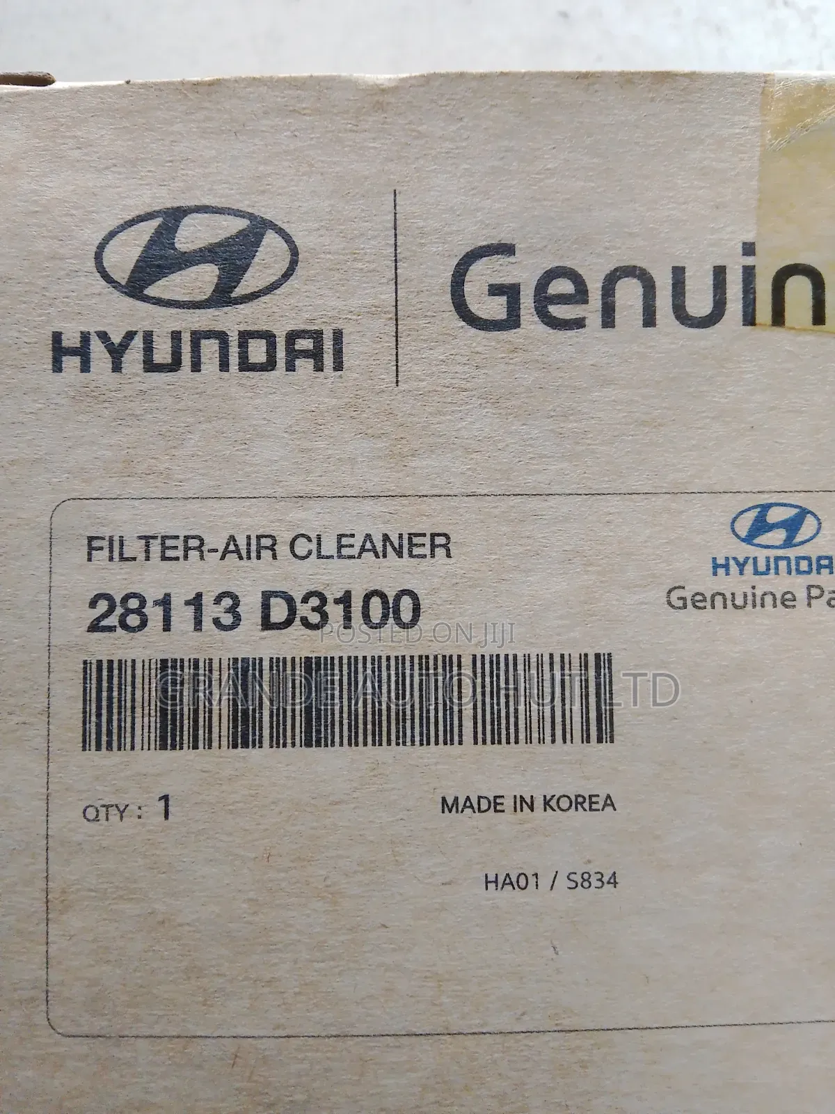 Air Filter Hyundai Tucson 2018 (Genuine)