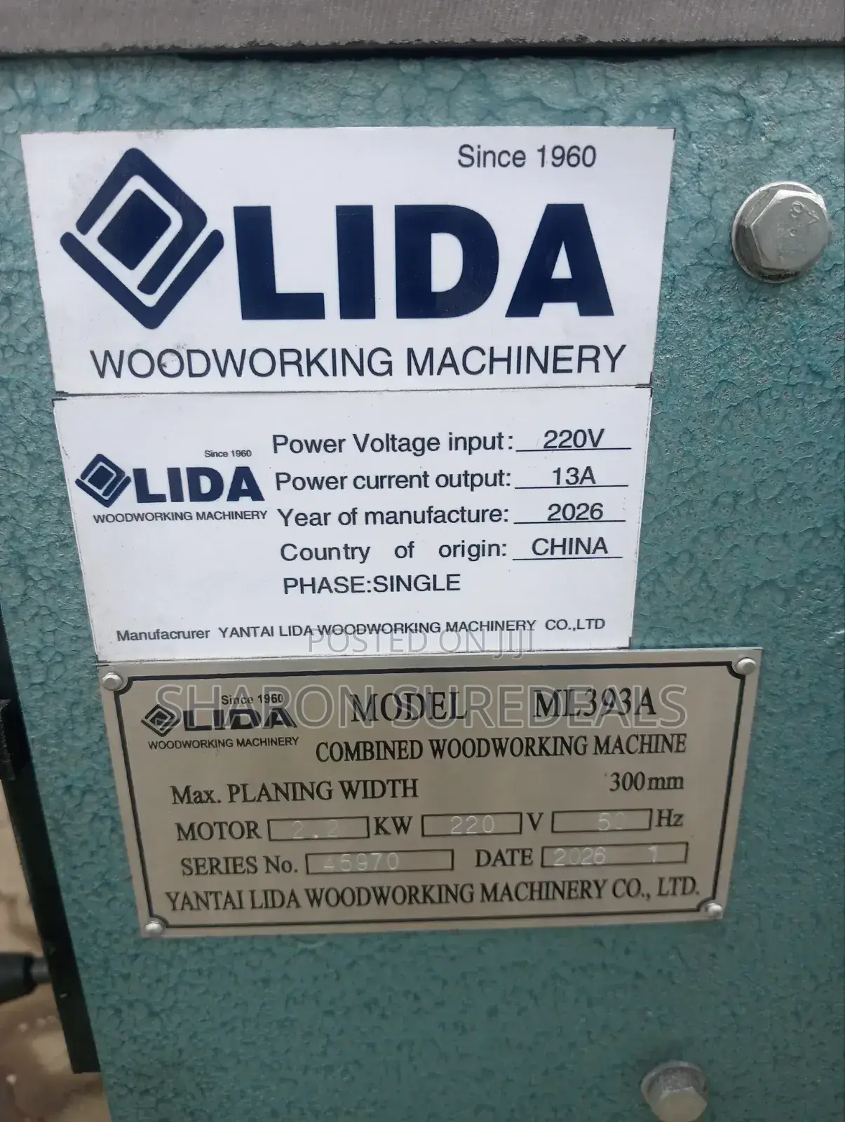 Lida Original Woodworking Machine 3hp