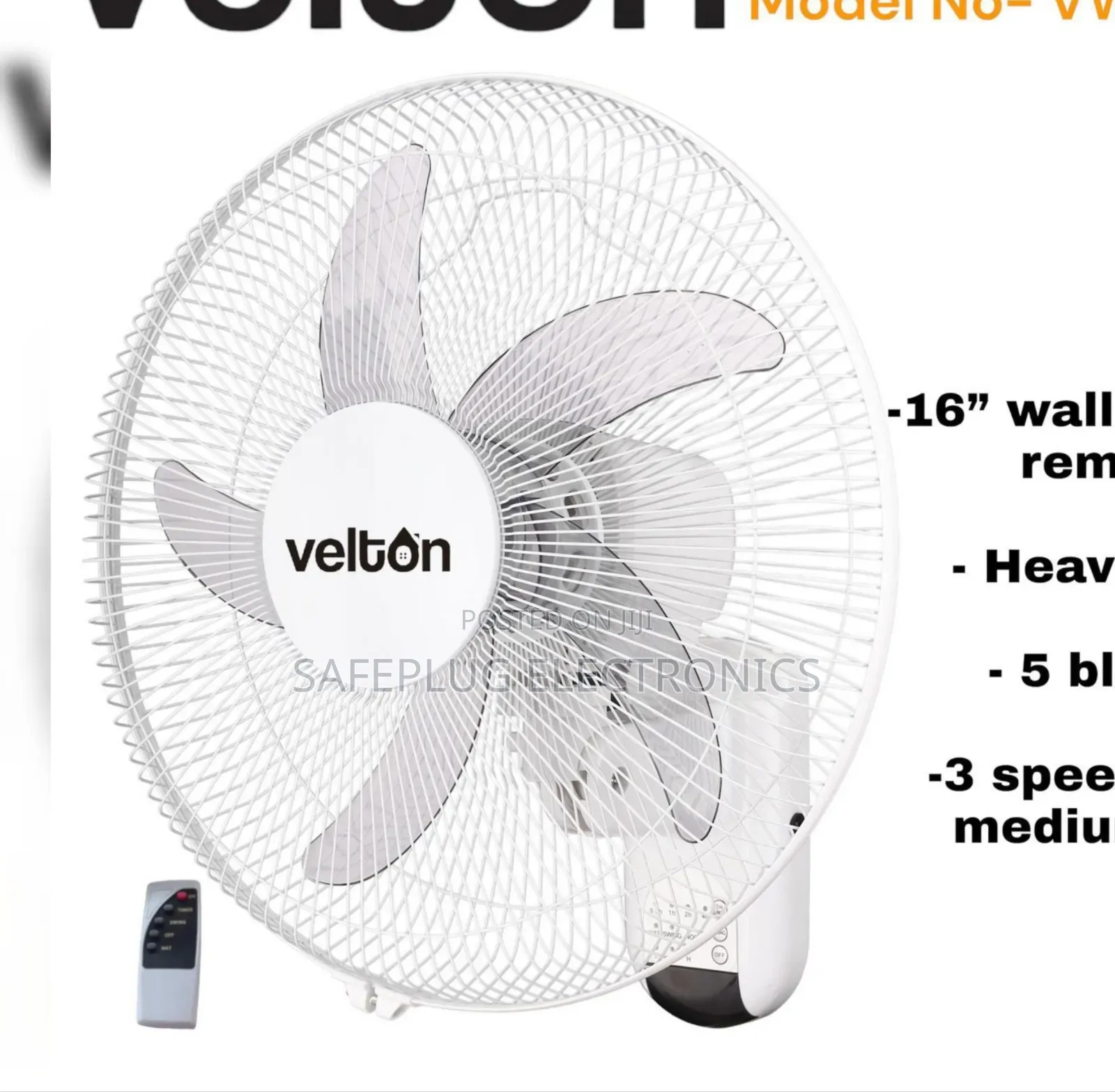 Veltons Wall Mounted Fan – Remote