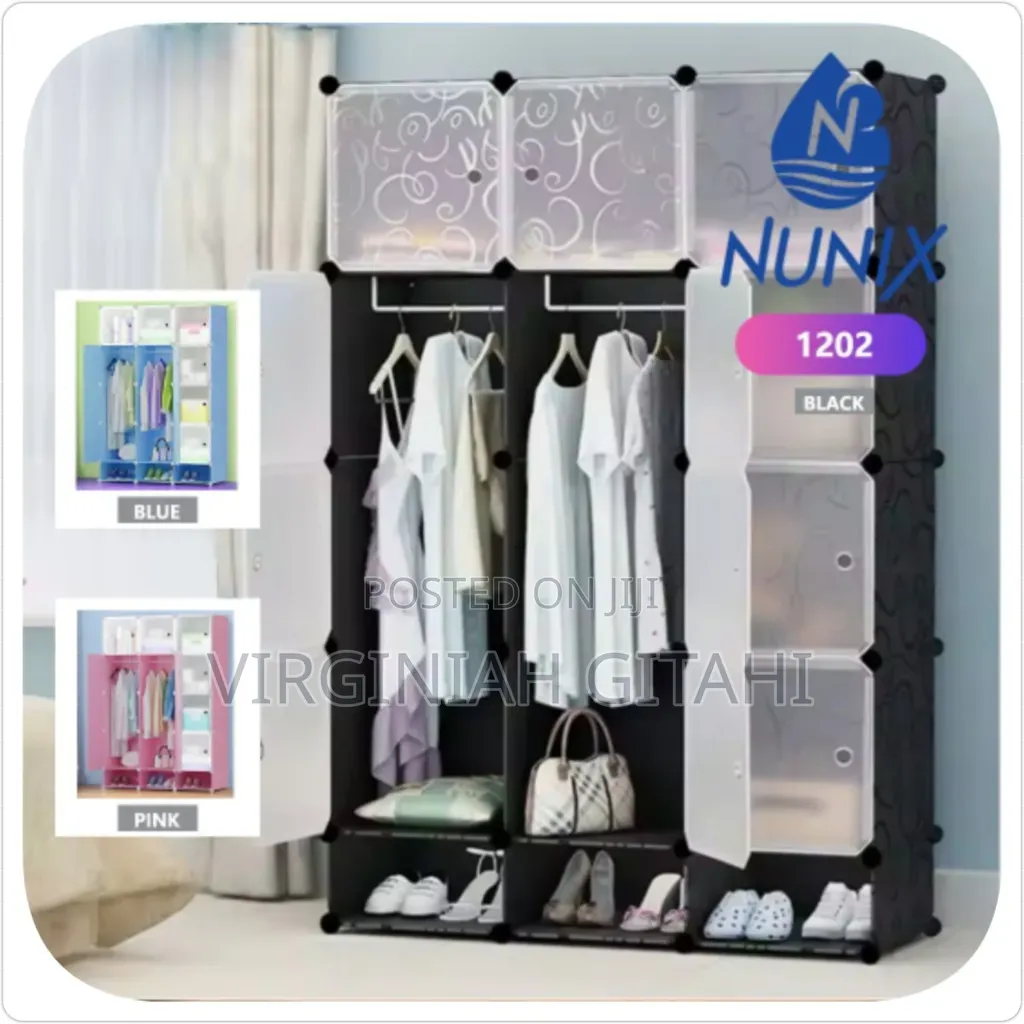 3 Column Portable Plastic Wardrobe