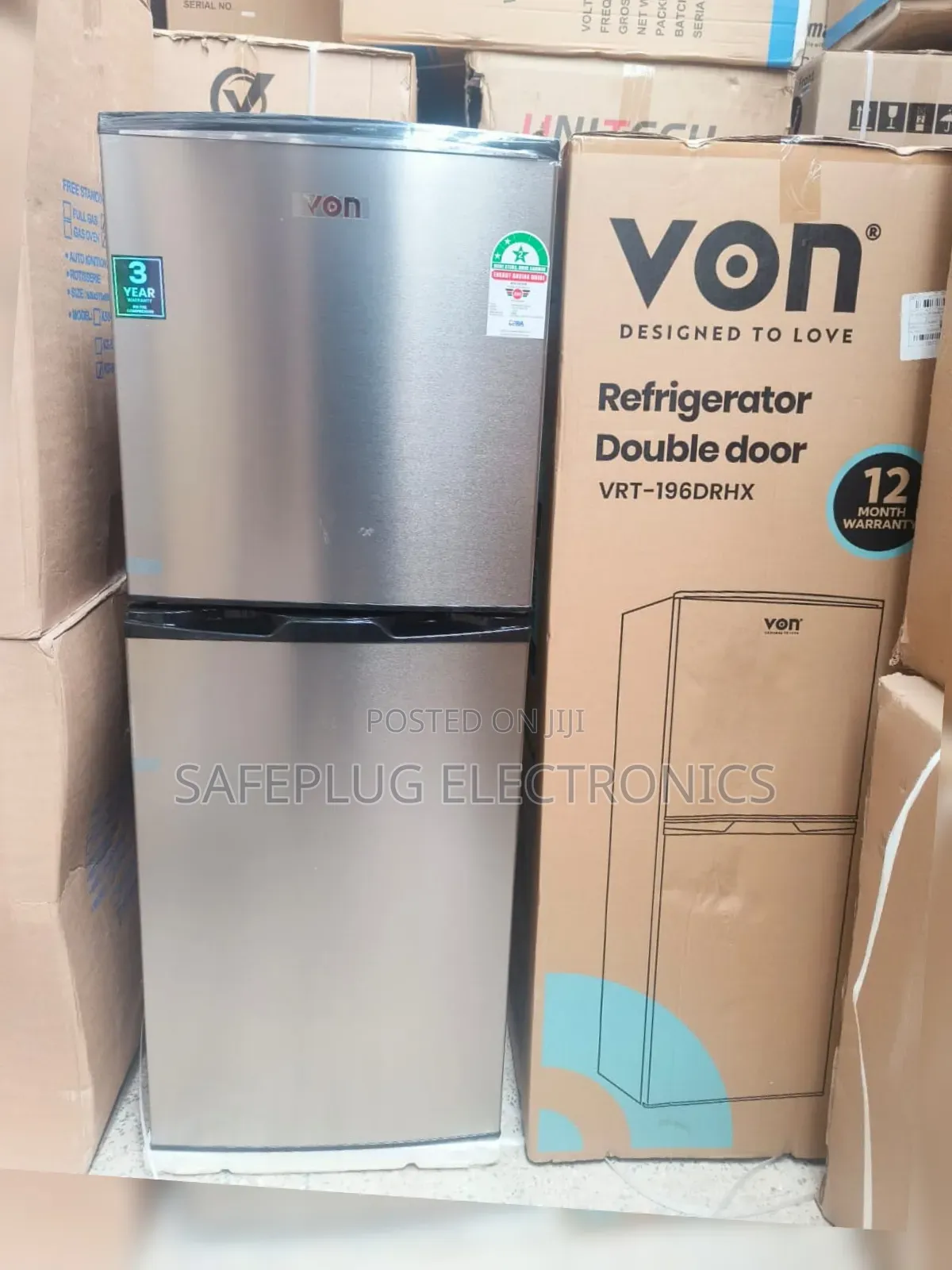Von 195 Litres Double Door Fridge – VRT-196drhx Energy Saving Model