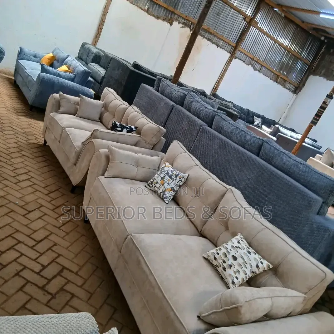 Five Seater Beige Sofa Set