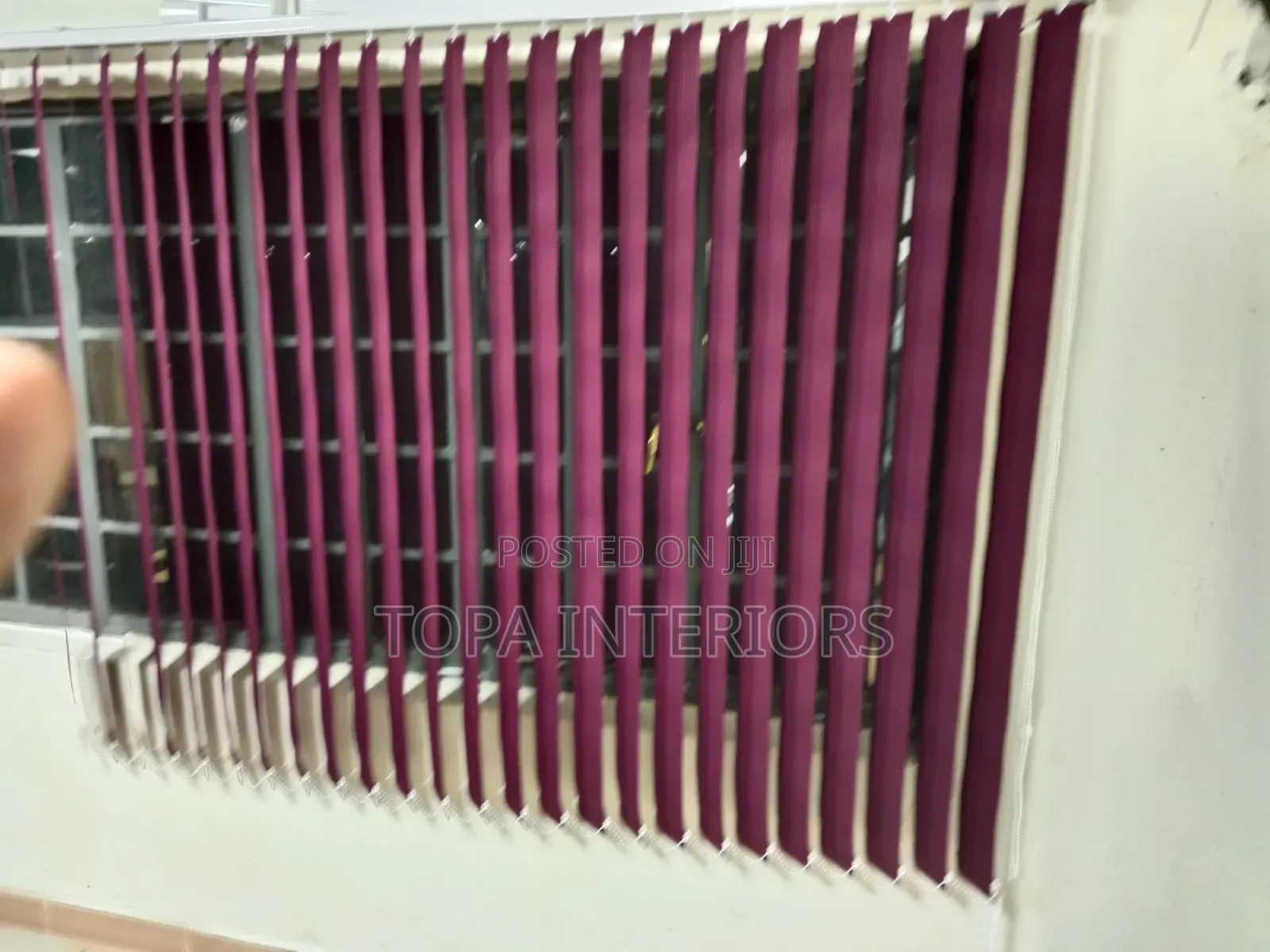 Maroon Window Blinds for Office Window Privacy