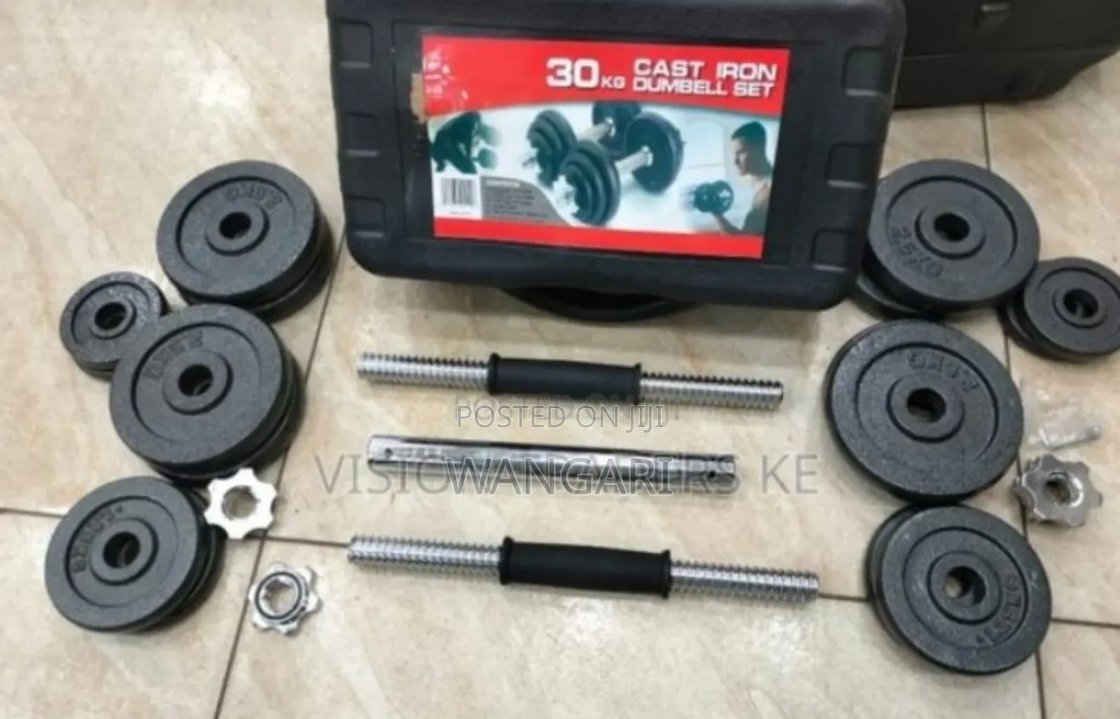 Full Black Chrome 30kgs Dumbesl
