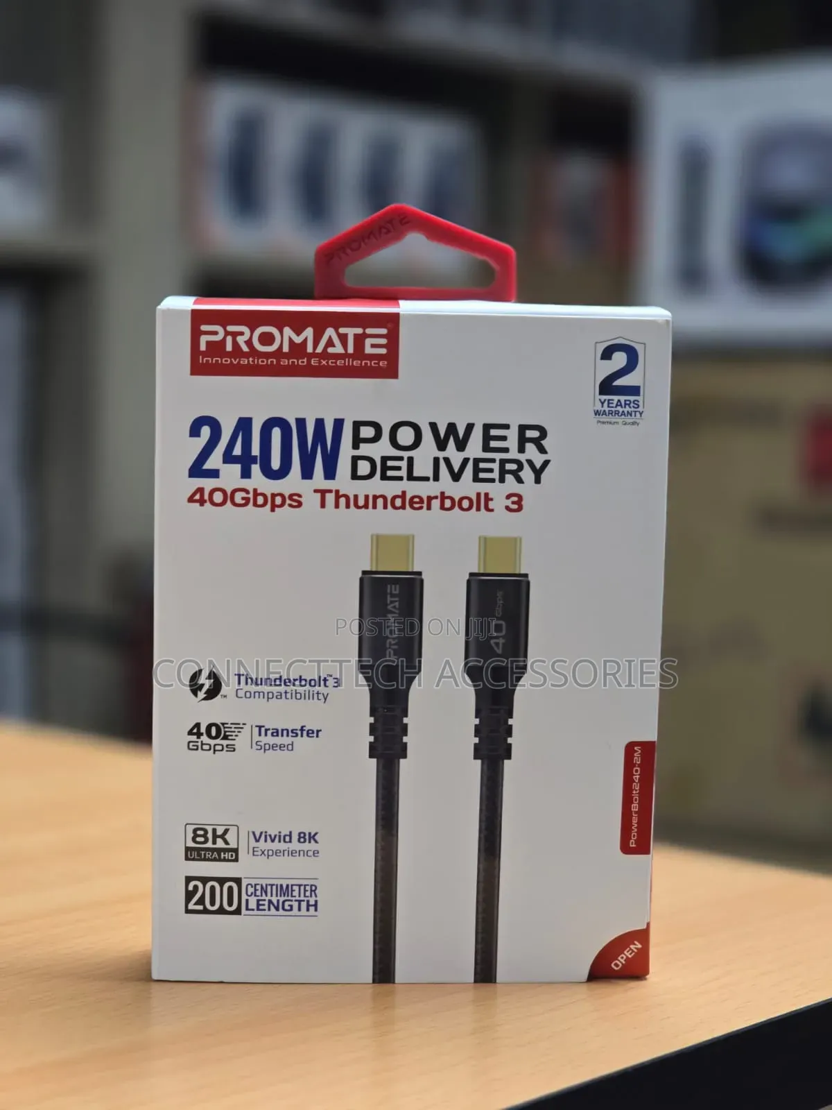 Promate 240w Fast Charging Usb-c Cable (Model: Powerbolt240-2m).