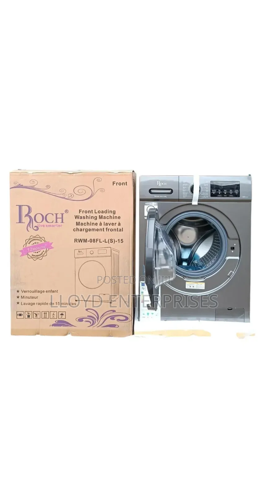 Roch Wash and Spin 8kg Front Load Washing Machine