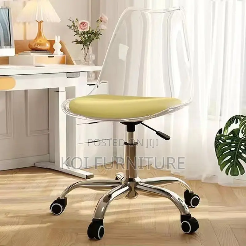 Dining Chairs; Aesthetic Clear Swivel Dining Chairs