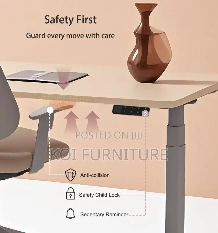 Office Desk; 1.2 Meters Electric Adjustable Safety Guard Desk