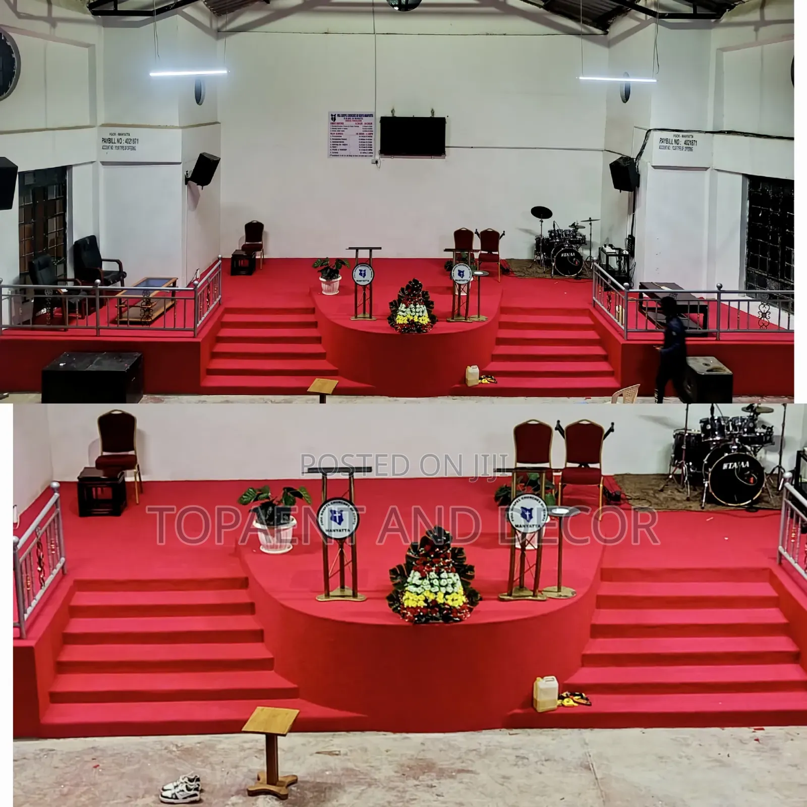 Dazzling Red Altar Church Carpet
