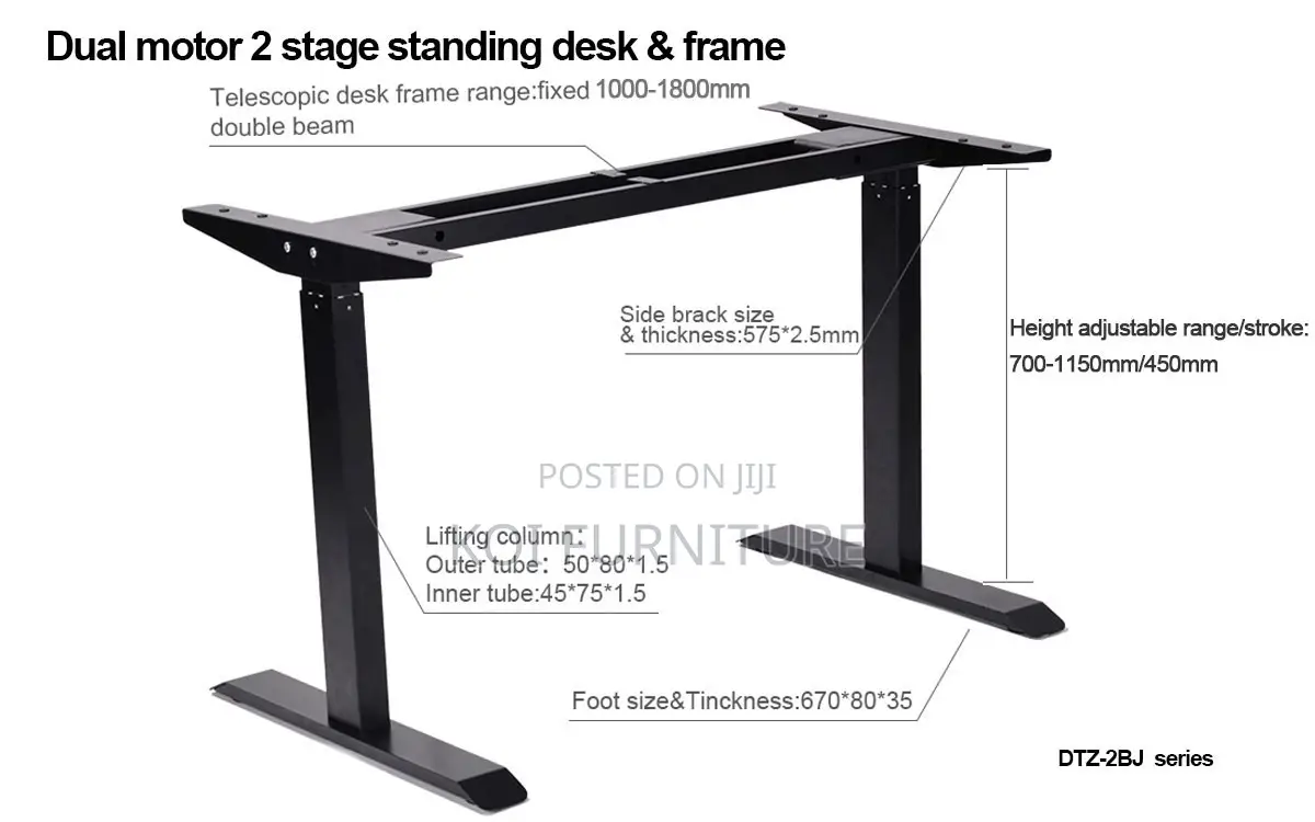 Office Desk; 1.4 Meters Premium Electric Adjustable Stitching Desk