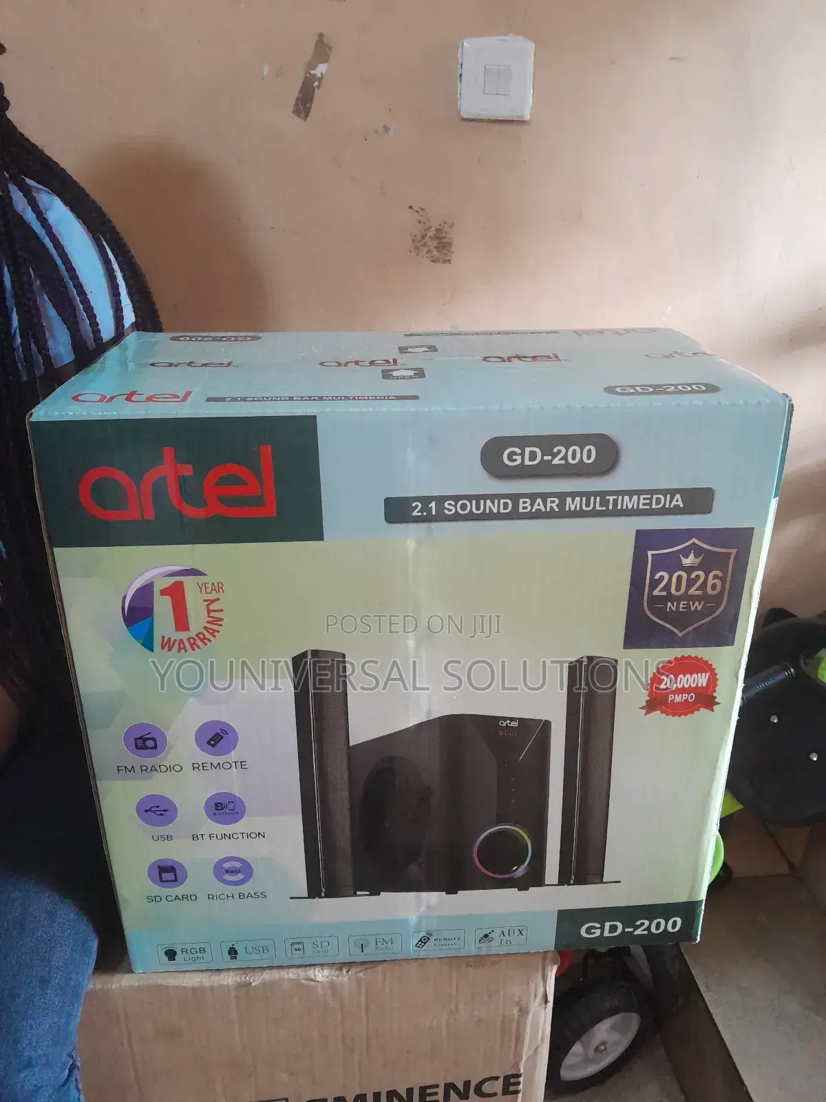 2.1ch Artel Sub Woofer System Bt/Usb/Fm Tall Boy