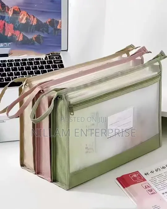Transparent Mesh Stationery Storage Bag