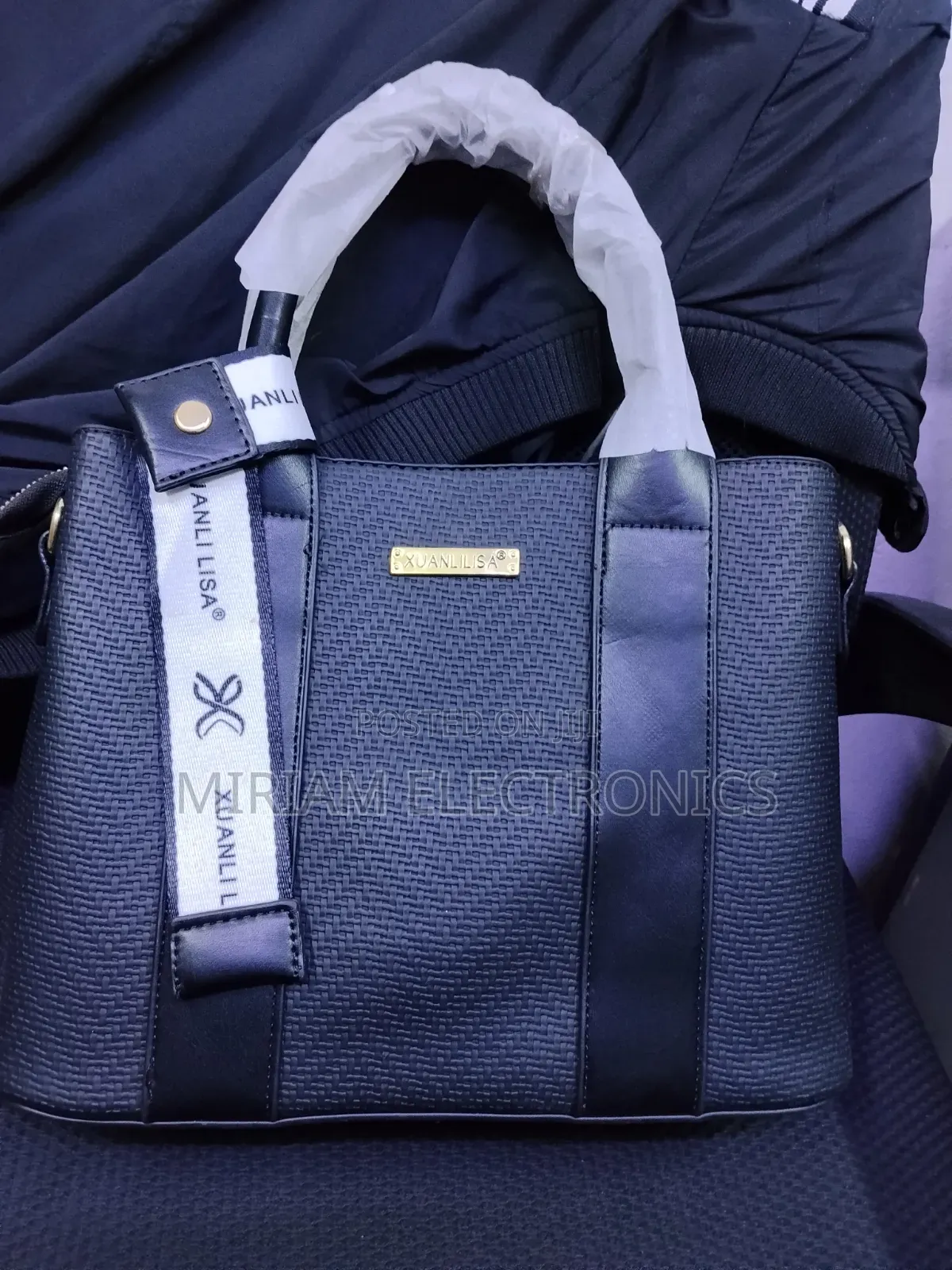 Genuine Black Leather Handbag