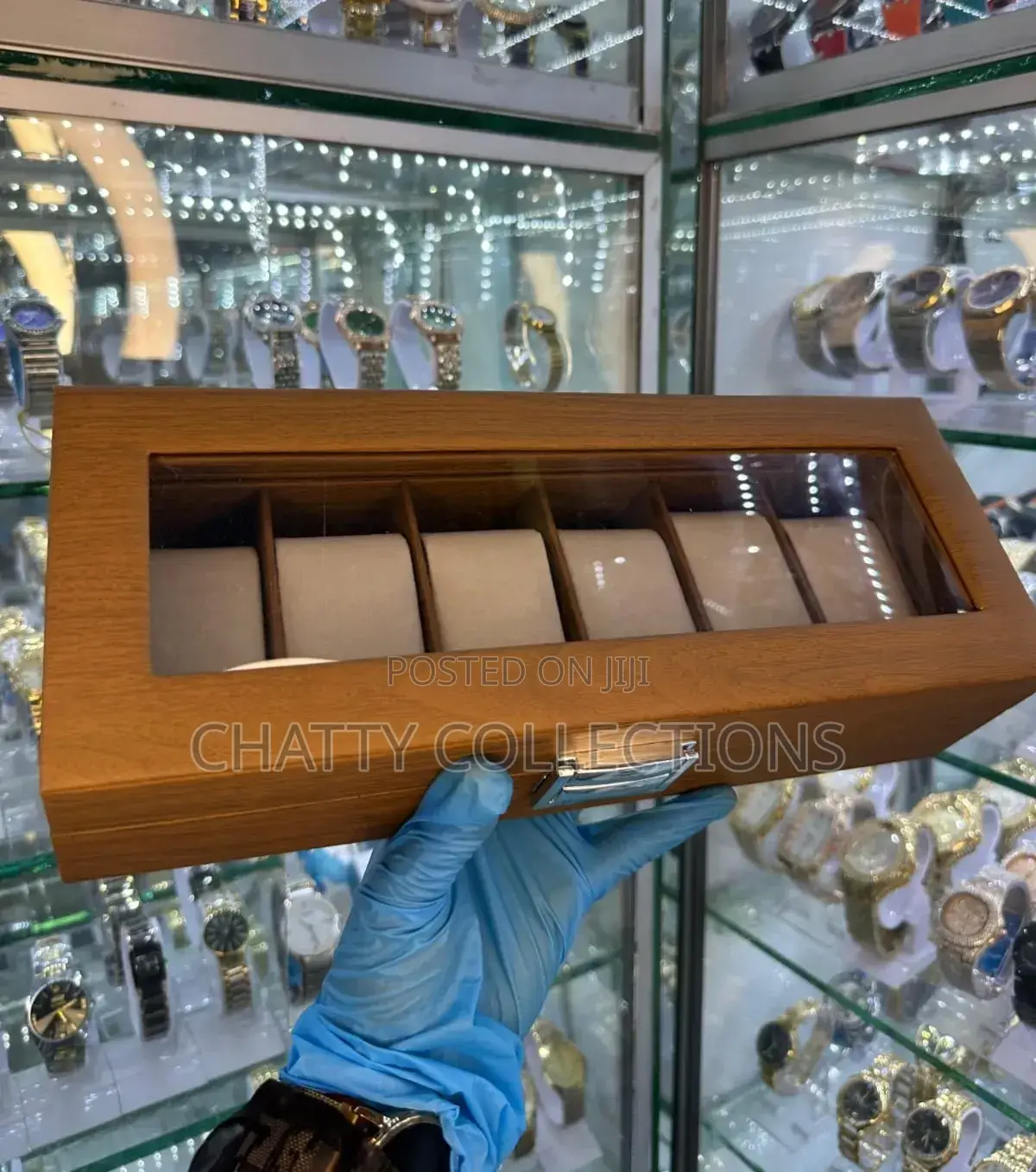 Iight Brown Classy Unisex 6 Slots Watch Organisers