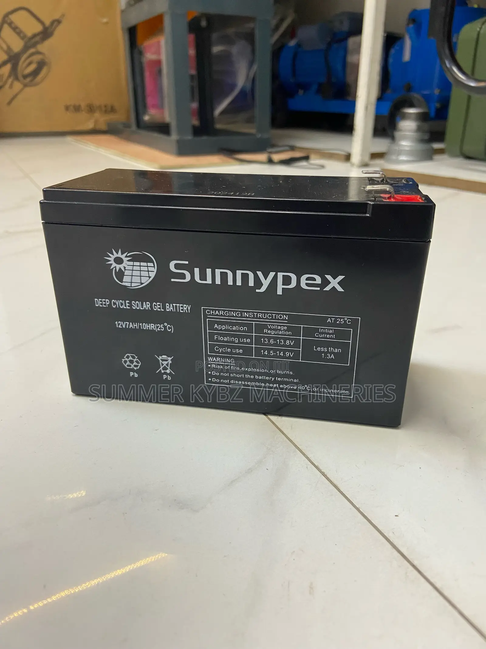 Sunnypex 12v 7ah Deep Cycle Gel Battery