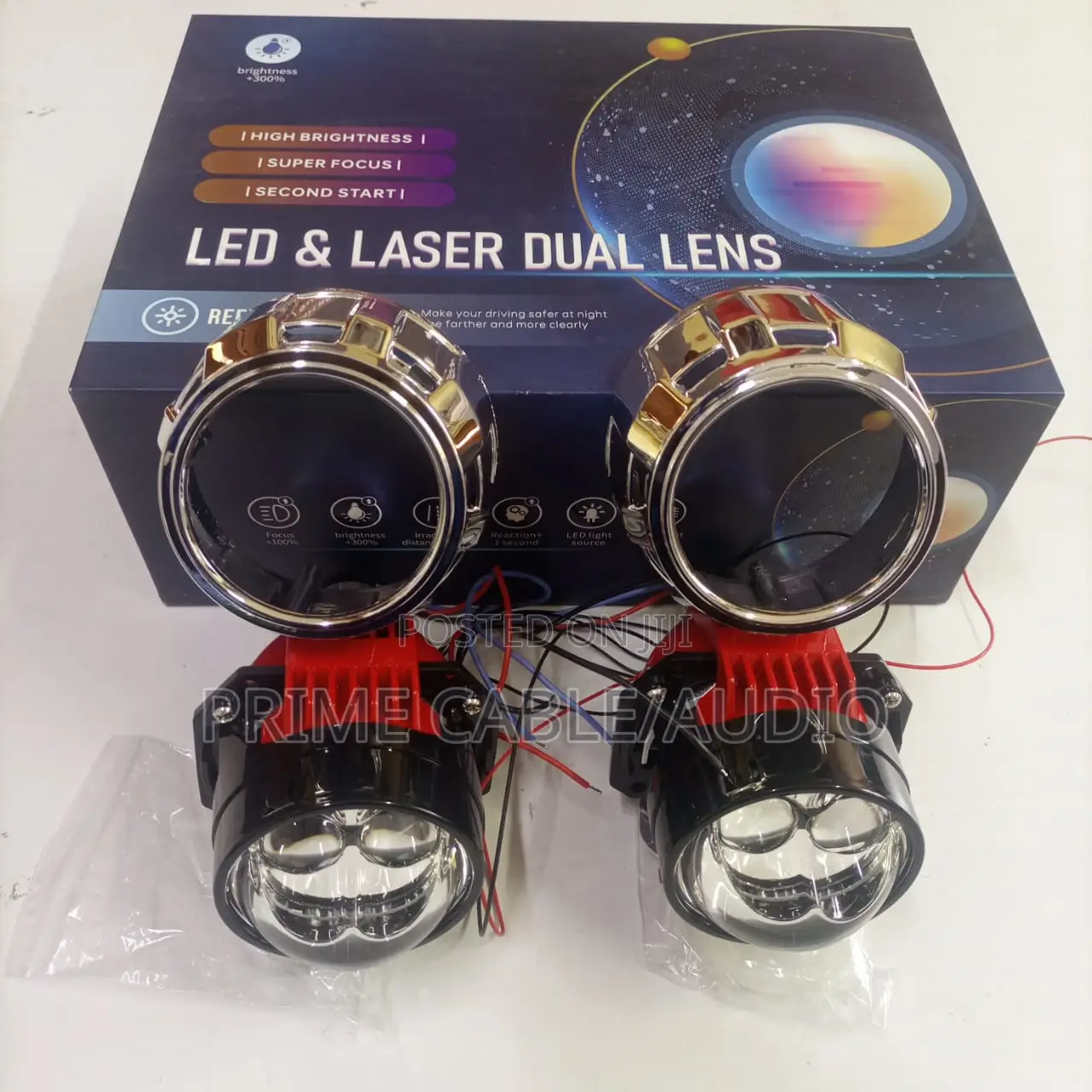 2pcs 2.5" Bi-Laser Led Projector Headlights – 12v Power