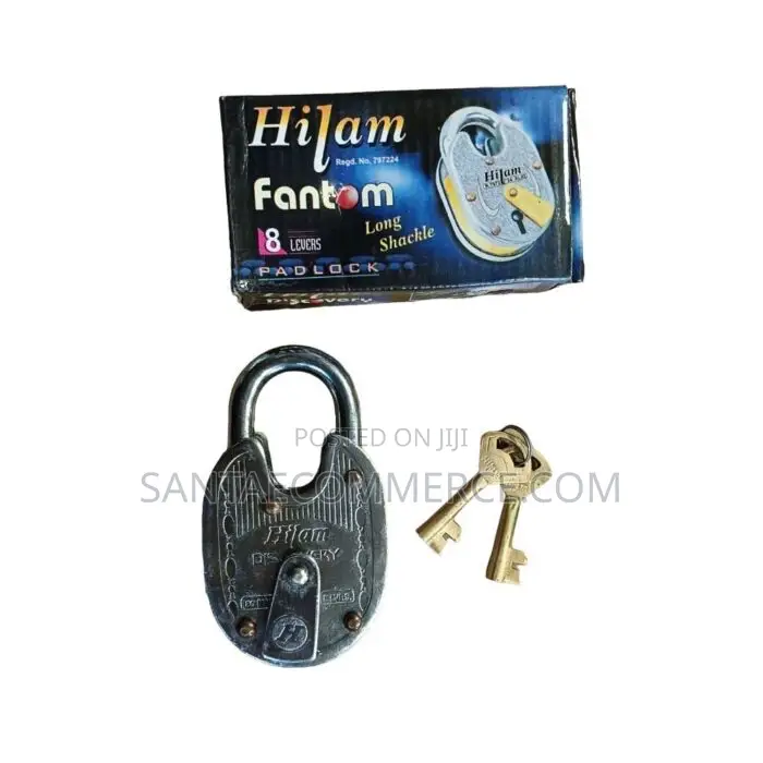 Securemax 80mm Heavy-Duty Brass Padlock With Long Shackle Dual Keys