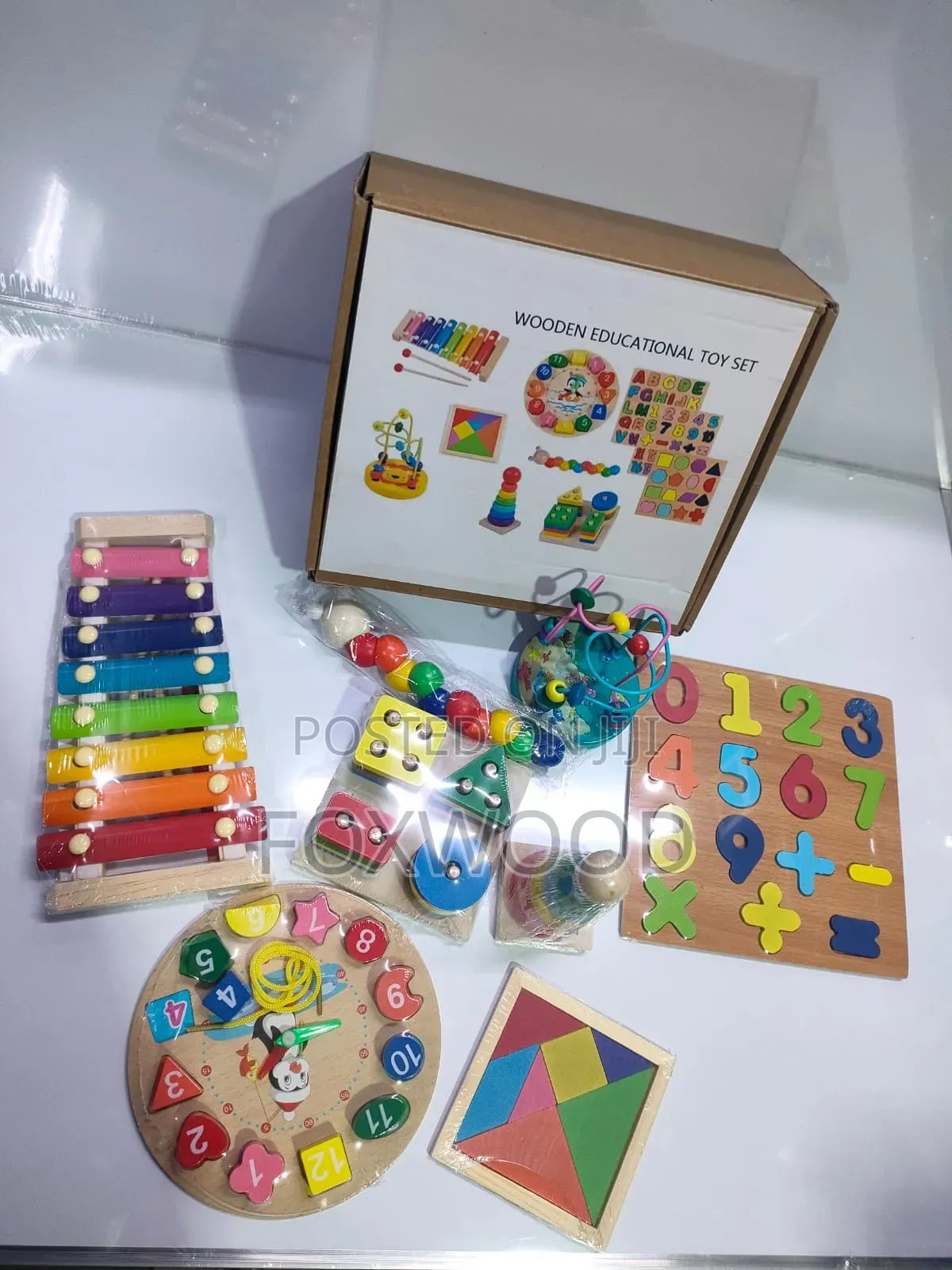 8-in-1 Wooden Montessori Educational Toy Set for Toddlers