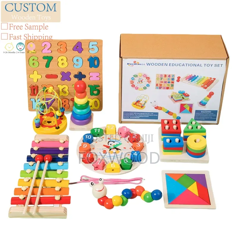 8-in-1 Wooden Montessori Educational Toy Set for Toddlers
