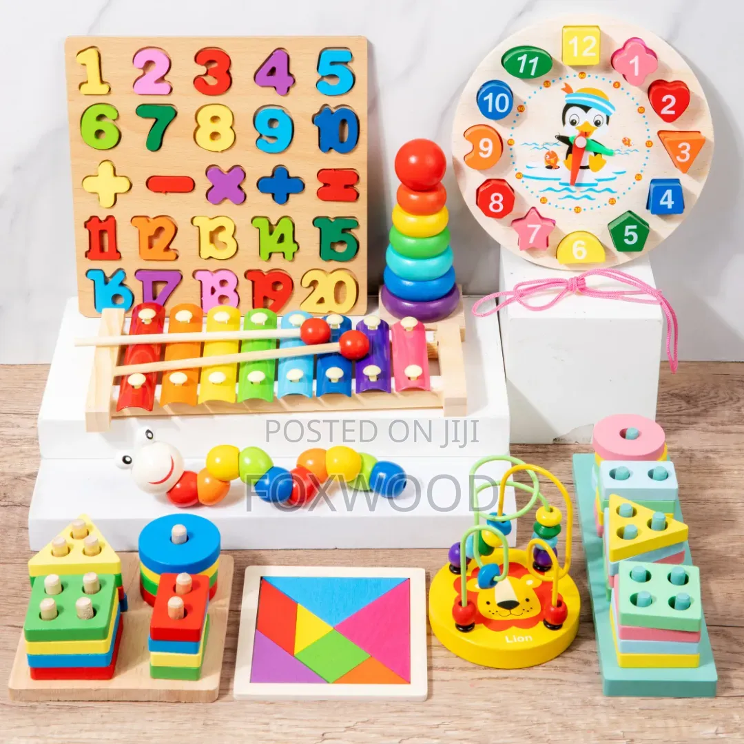 8-in-1 Wooden Montessori Educational Toy Set for Toddlers