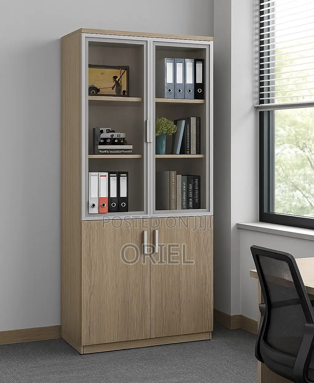 Office Cabinet : Lockable 2-Door Wooden Office Filing Cabinet