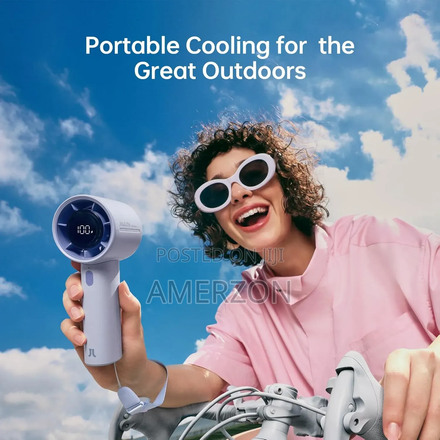Adjustable Personal Fan, Digital Display, Gift for Camping/Outdoor