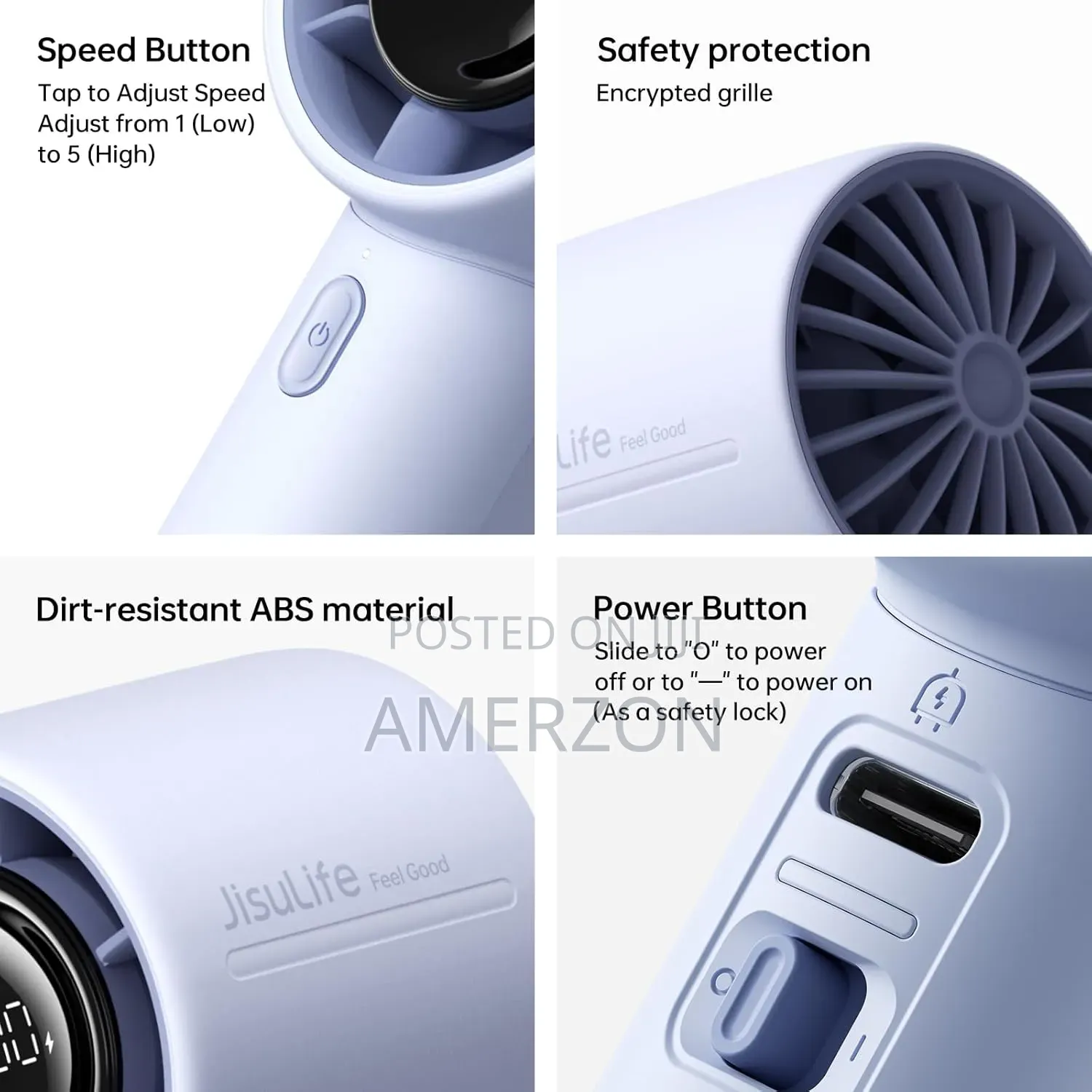 Adjustable Personal Fan, Digital Display, Gift for Camping/Outdoor