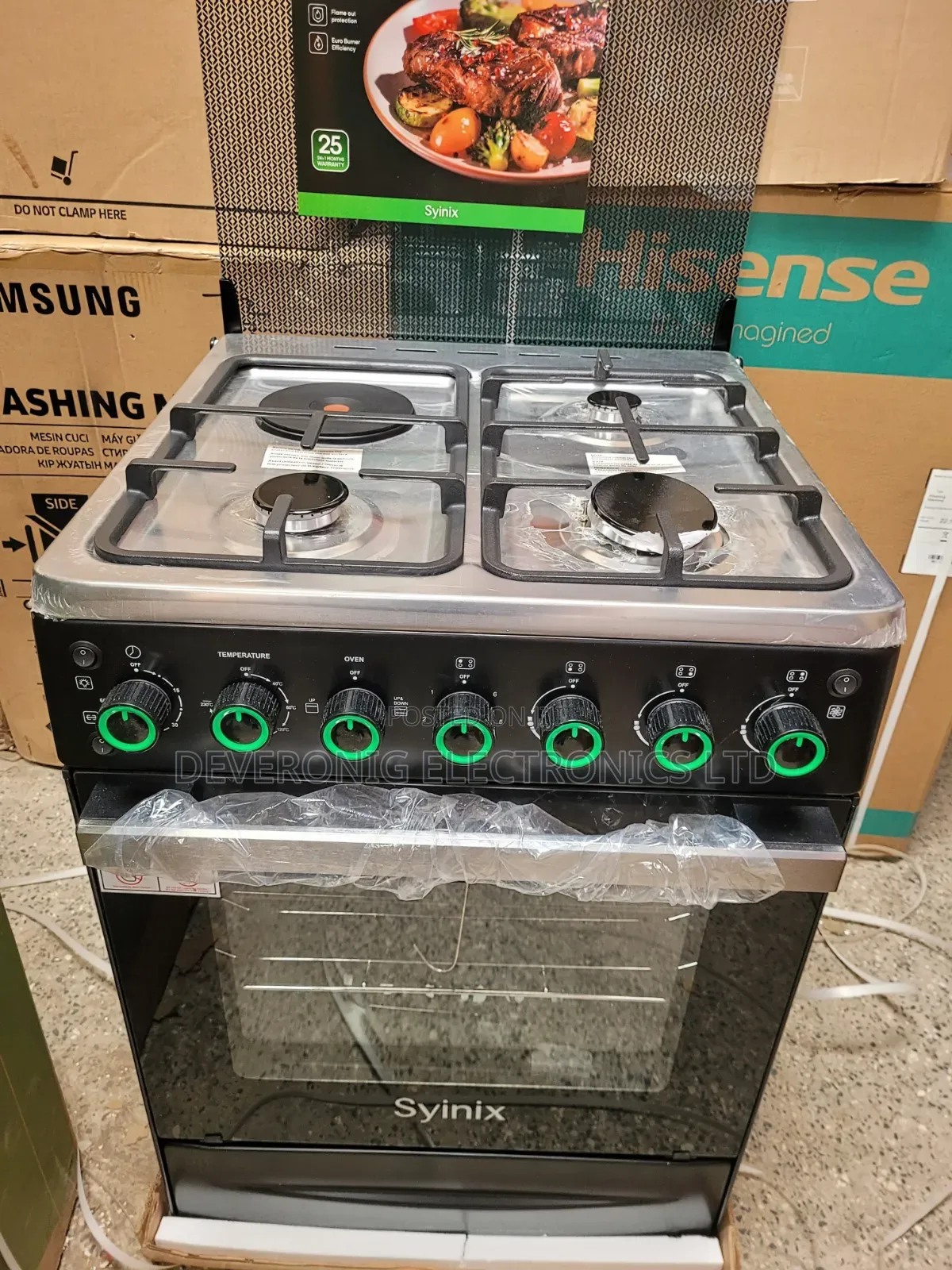 Syinix 60by60 3+1 Standing Cooker 
With Electric Oven