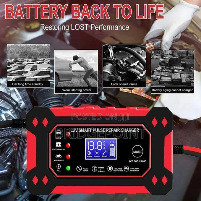 12v Intelligent Pulse Repair Battery Charger + Maintainer