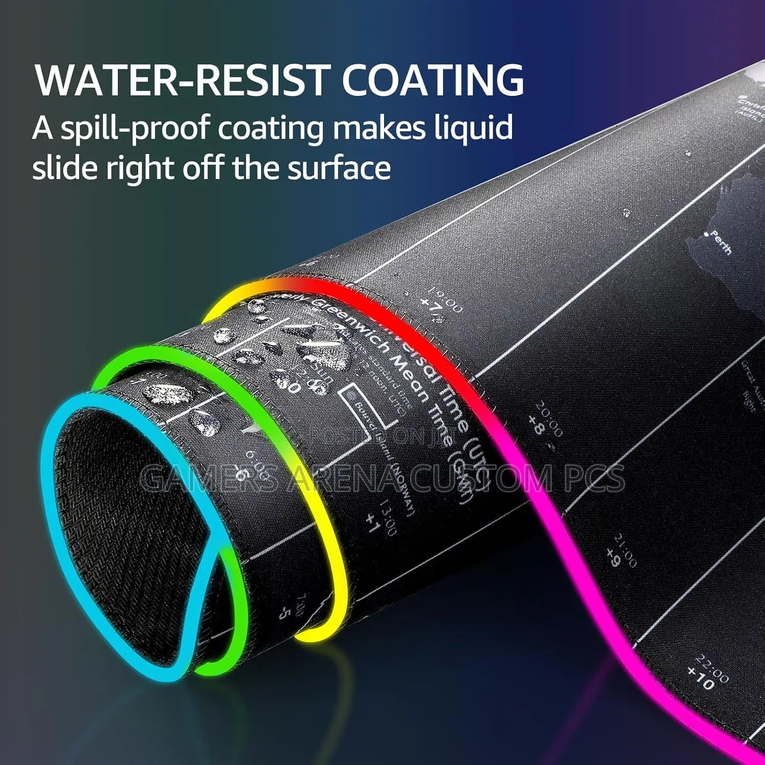 XXL Large Gaming Mousepad RGB World Map 800 by 300