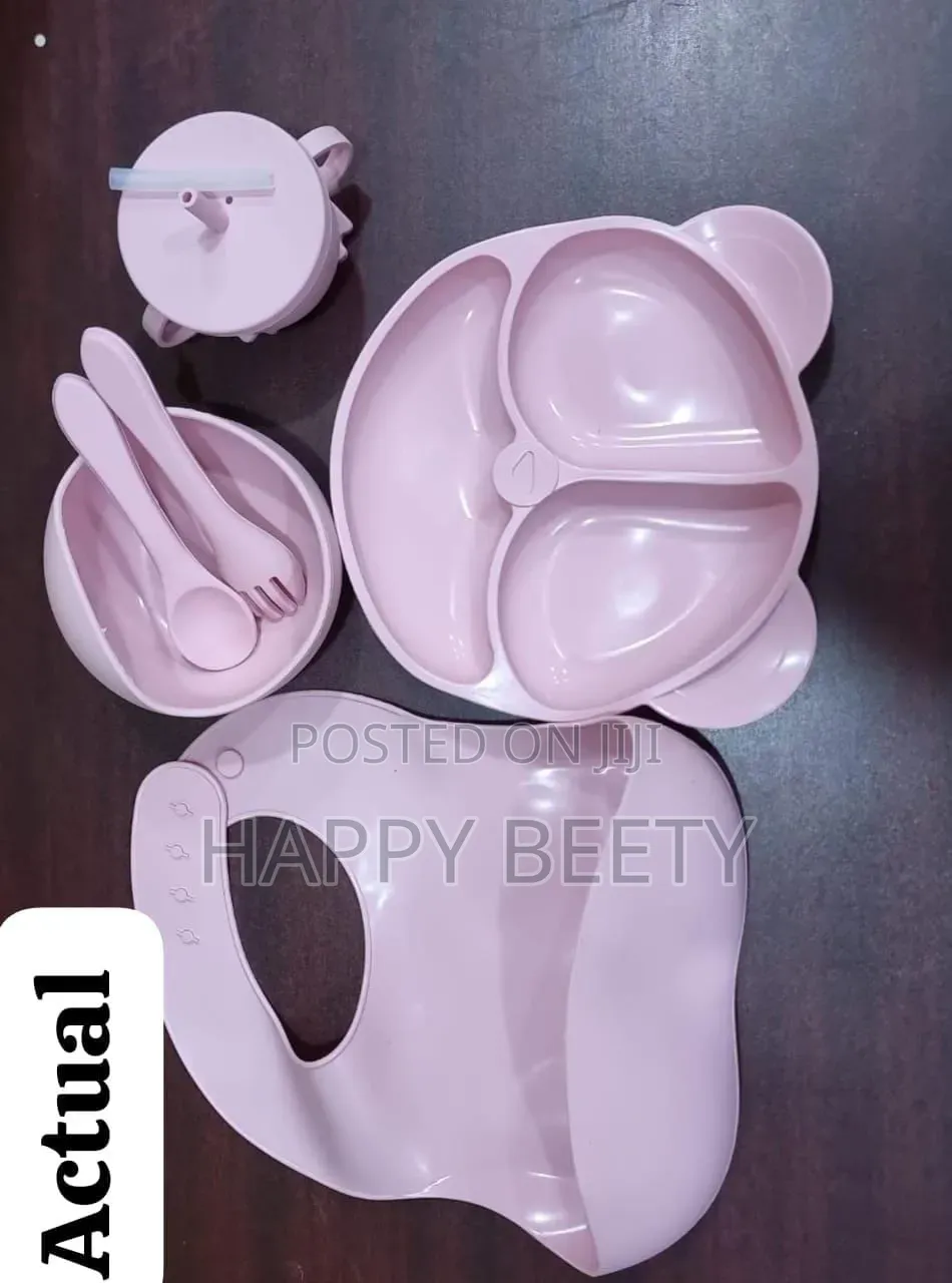 6pc Silicone Baby Feeding Cutleryavailable in Purple Green and Pin