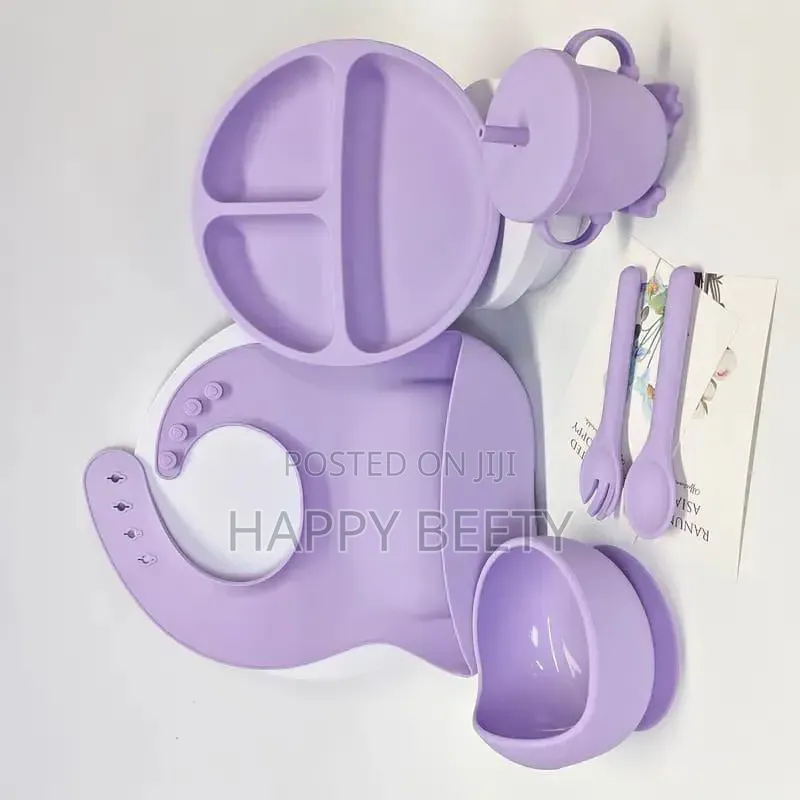 6pc Silicone Baby Feeding Cutleryavailable in Purple Green and Pin