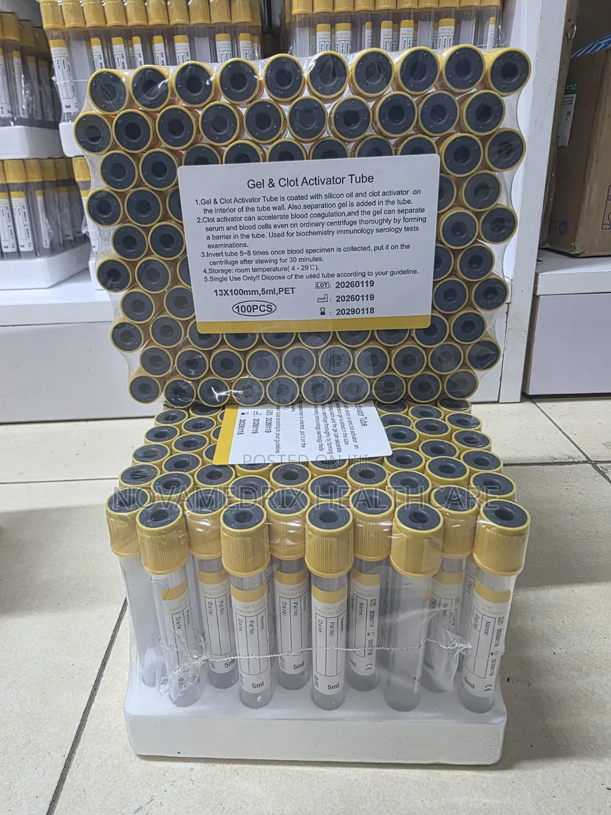 Yellow Vacutainer Tubes