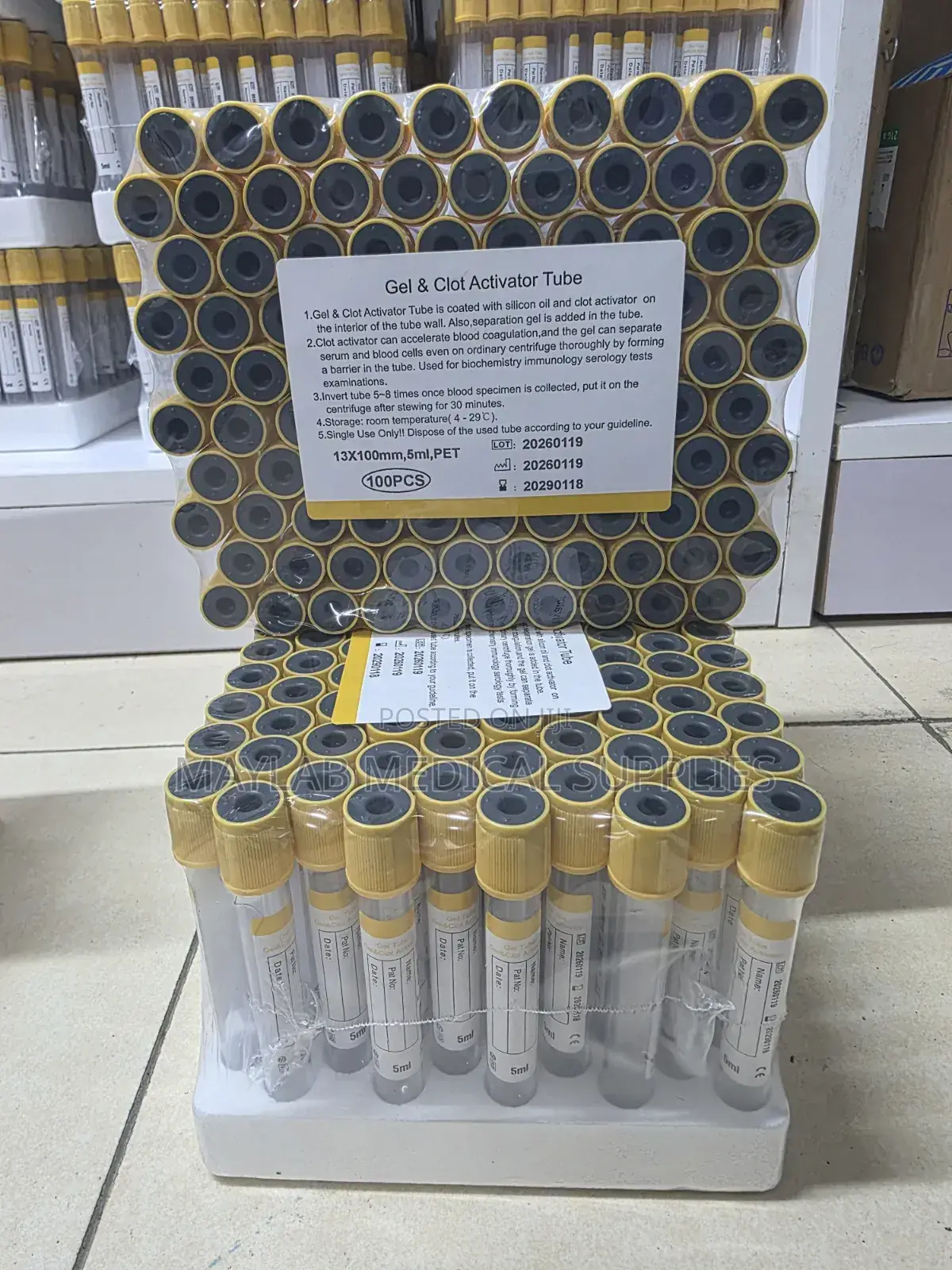 Yellow Top 5ml Blood Collection Tube – Serum Gel Clot Activator Tube